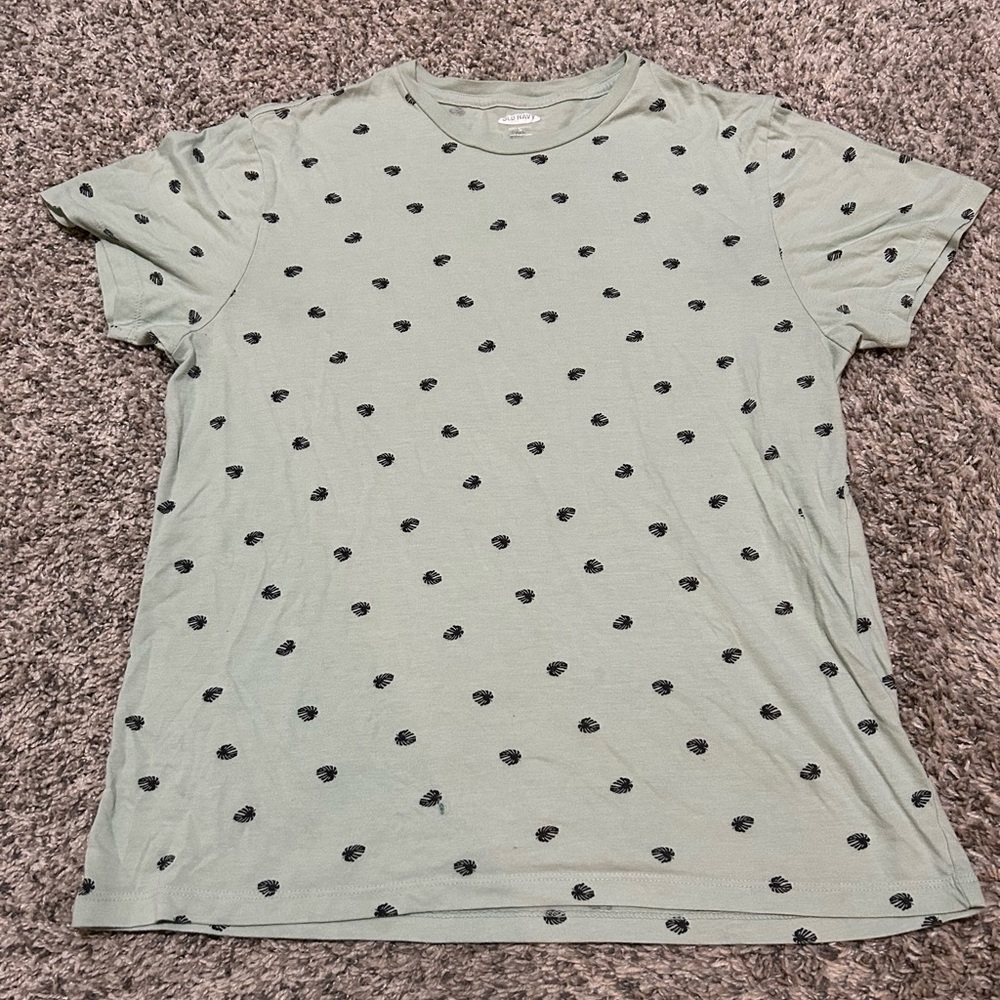 Old Navy Soft Washed T-Shirt Leaf Print Men’s Medium Green